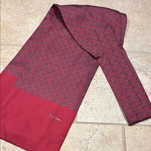 Pierre Cardin Burgundy and Black Men's Scarf